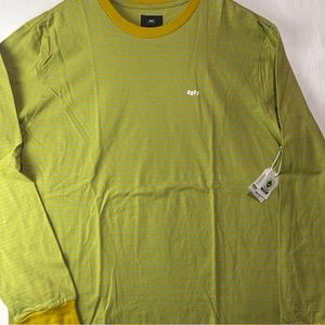 Obey Worldwide Gold Blue Long Sleeve Apex Striped T-Shirt Men’s Size XL New/Tags